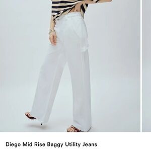 Reformation Diego White Denim Pants